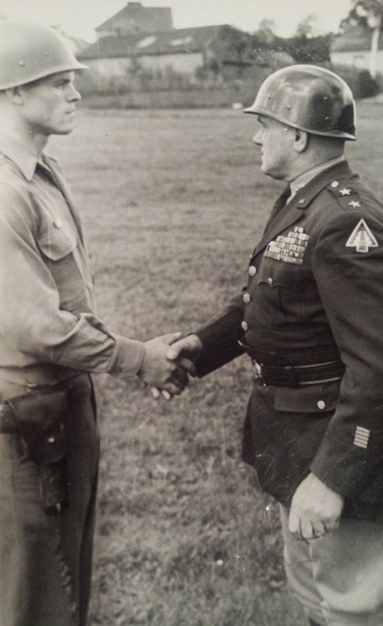 S/Sgt. Rex D. Clark and Maj. Gen. E. N. Harmon